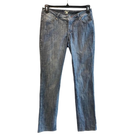 WÖRN Denim - WÖRN Straight Leg Jeans Blue Excellent Zig Zag Stitch Denim Women Size 6